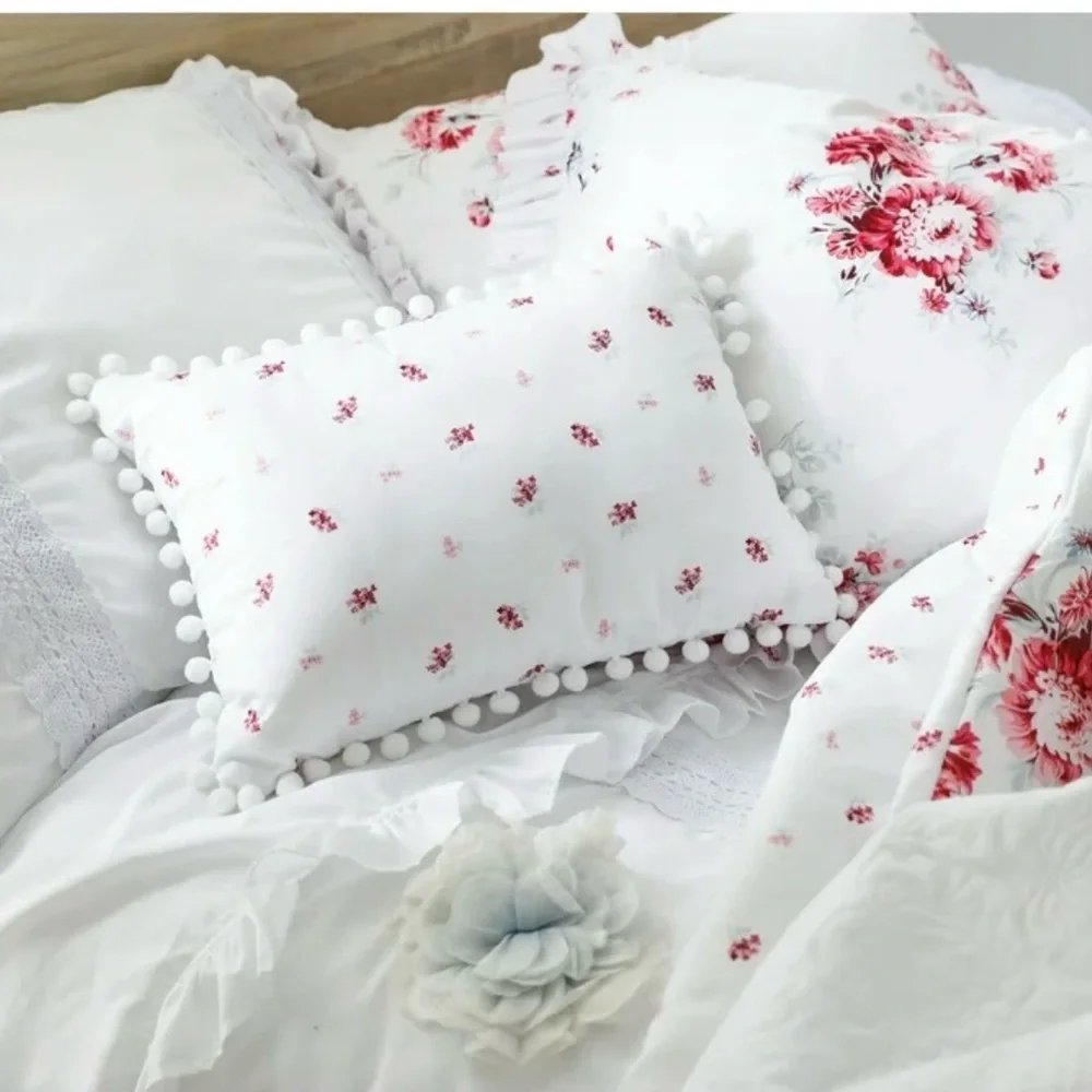 Simply Shabby Chic by Rachel Ashwell Pink Floral Decorative Pillow Cottagecore